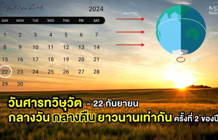 22 กันยายน “วันศารทวิษุวัต” กลางวัน - กลางคืนยาวนานเท่ากัน ครั้งที่ 2 ของปี