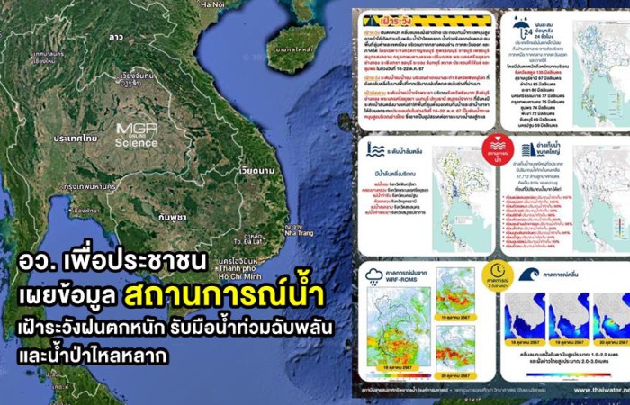 อว. เพื่อประชาชน เผยข้อมูลสถานการณ์น้ำ เฝ้าระวังฝนตกหนัก เพื่อรับมือน้ำท่วมฉับพลันและน้ำป่าไหลหลาก